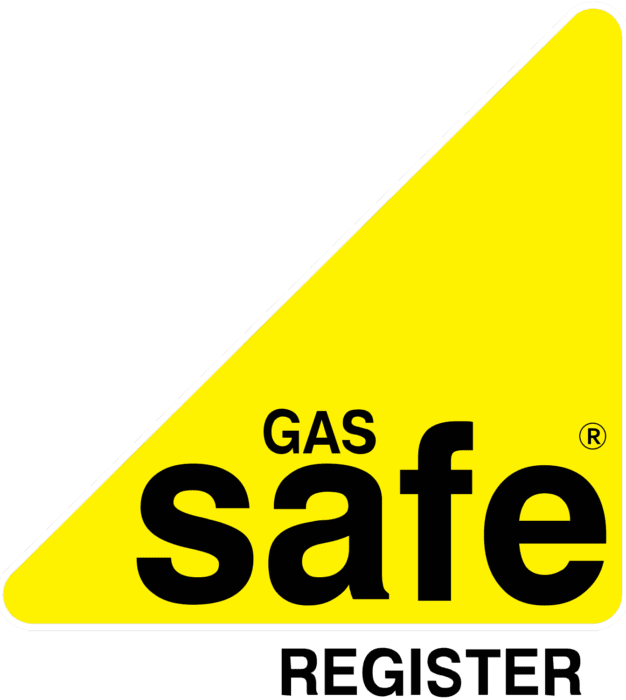 Yellow Gas Safe Register logo, featuring the word "safe" in black text inside a yellow triangle.