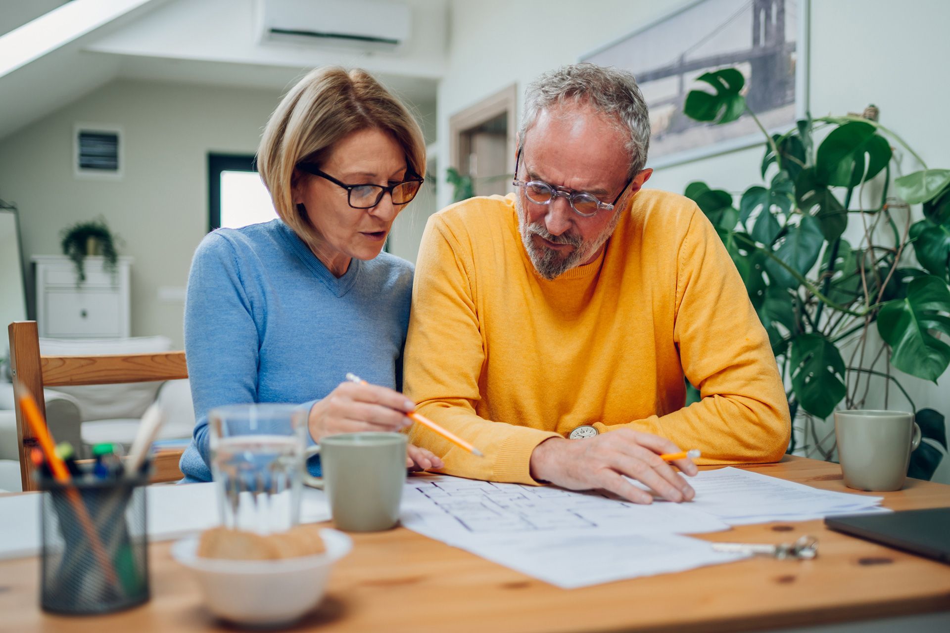 Couple reviewing their finances