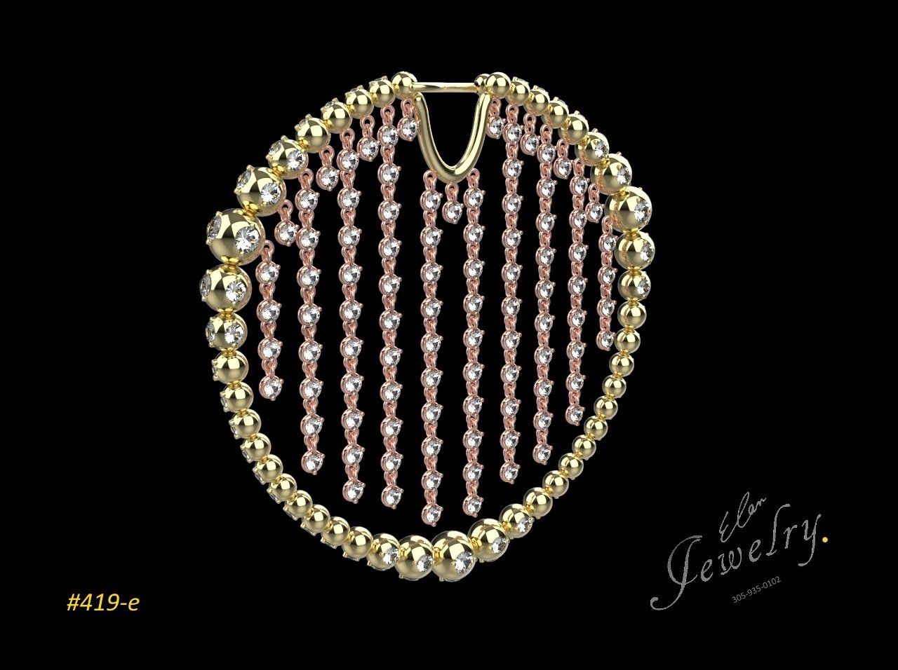 Diamond rose gold earrings 18 carat.