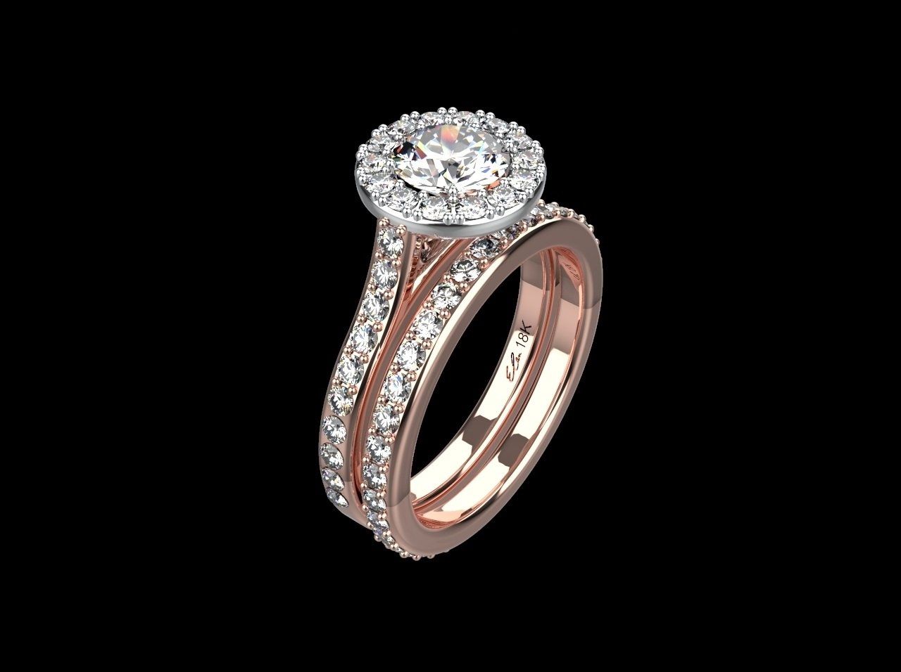 Diamond ring 18k rose gold