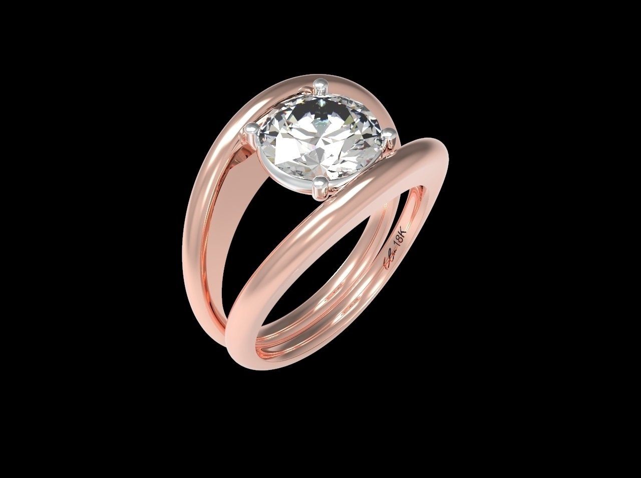 Round diamond engagement