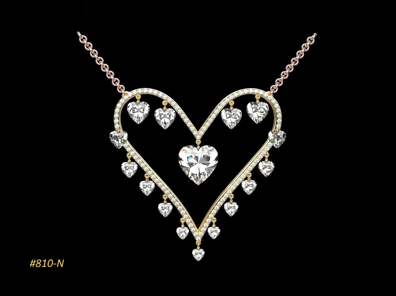 #139-elan jewelry Heart Diamonds.