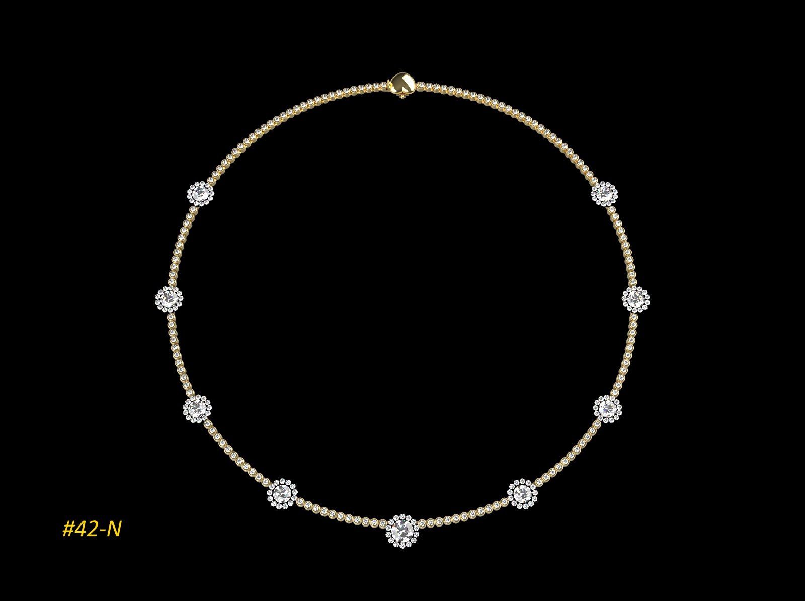 Diamond necklace and yellow gold
