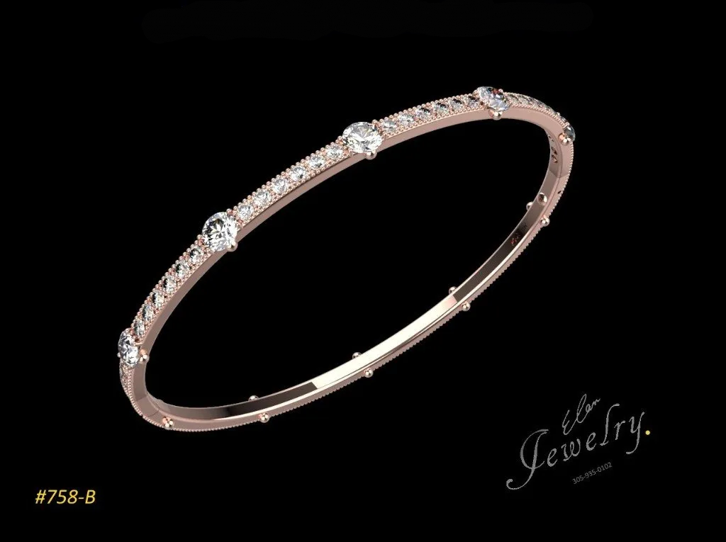Diamond bangle  18 carat rose gold
