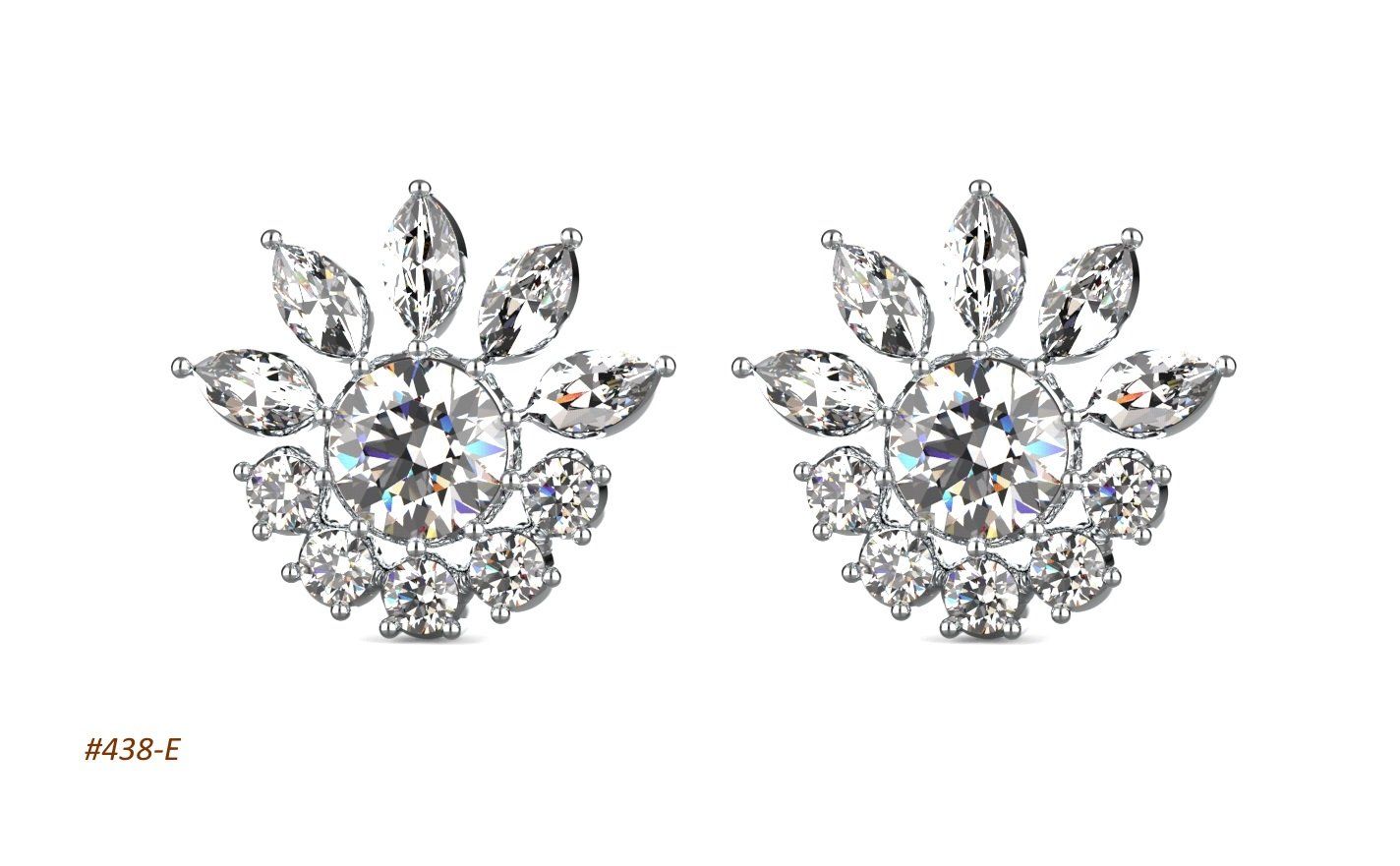 Marquee and round diamond earrings.