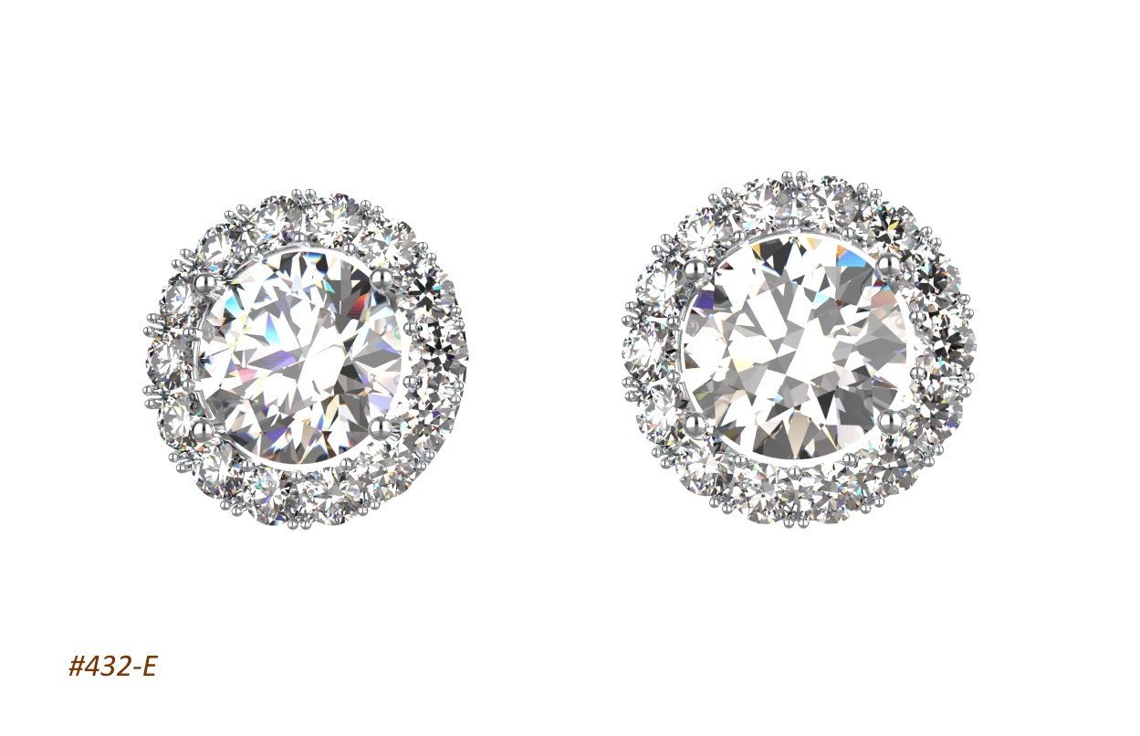 Studs  with round diamond