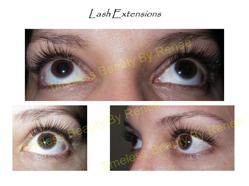 A woman 's eyes are shown before and after lash extensions