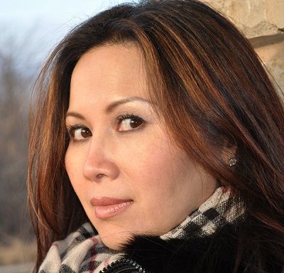 A close up of a woman wearing a fur coat and scarf