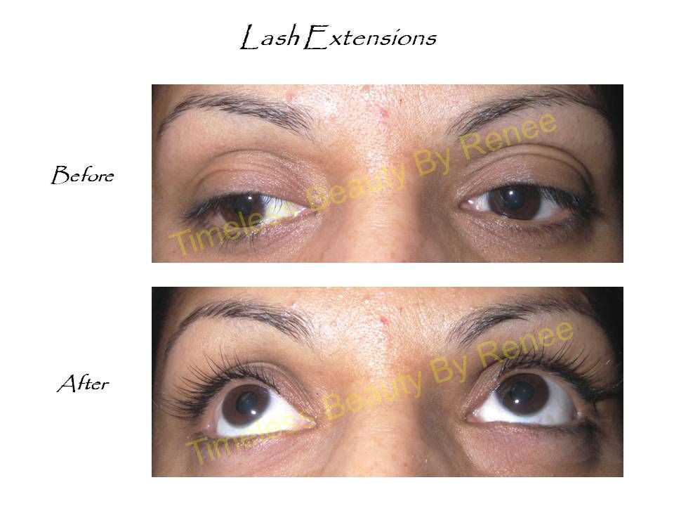 A woman 's eyes before and after lash extensions