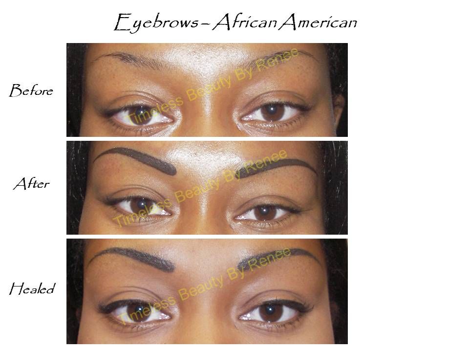 A before and after picture of a woman 's eyebrows