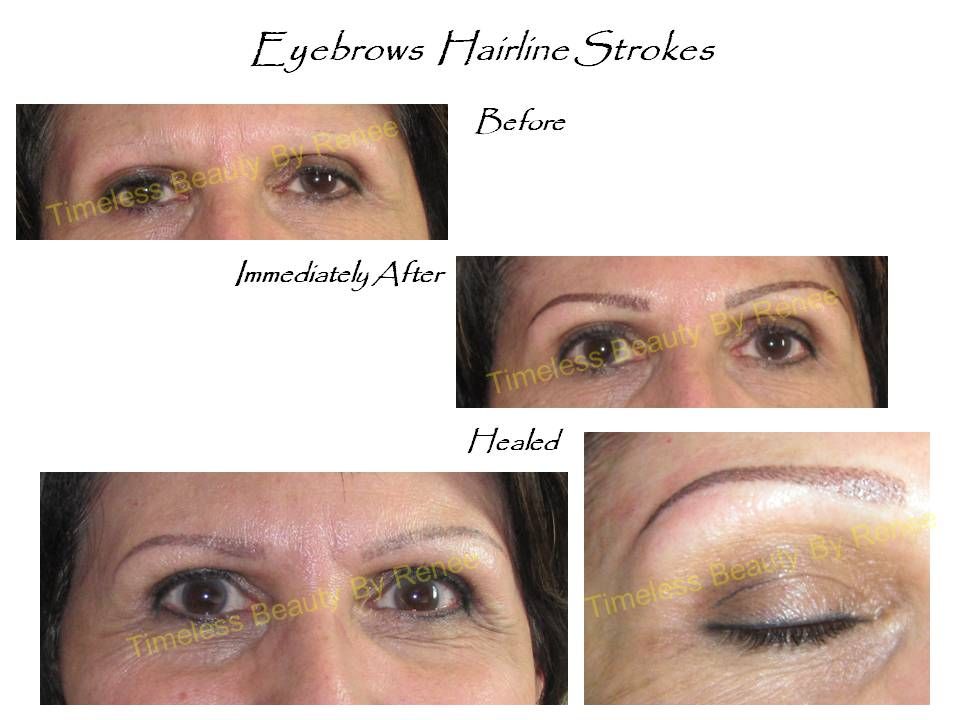 A before and after photo of a woman 's eyebrows