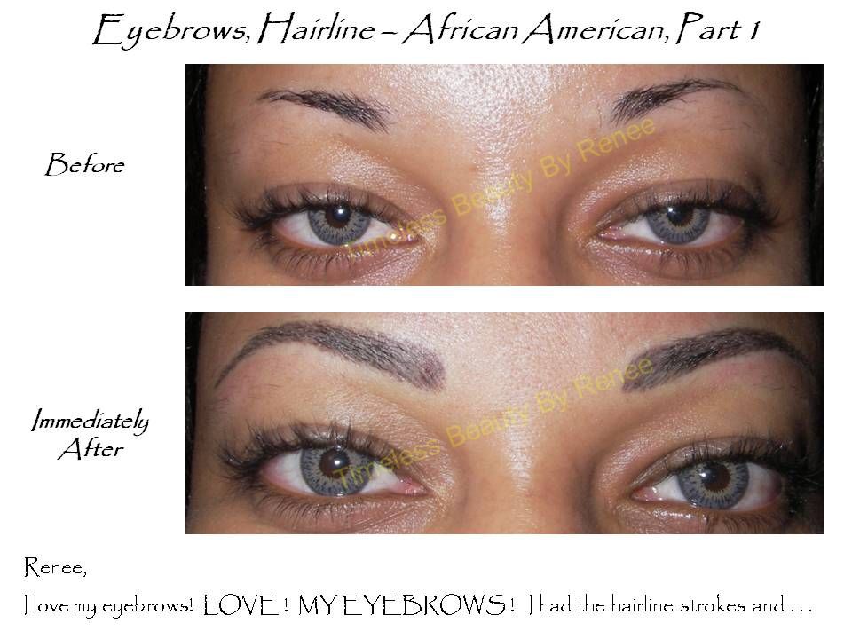 A before and after picture of a woman 's eyebrows