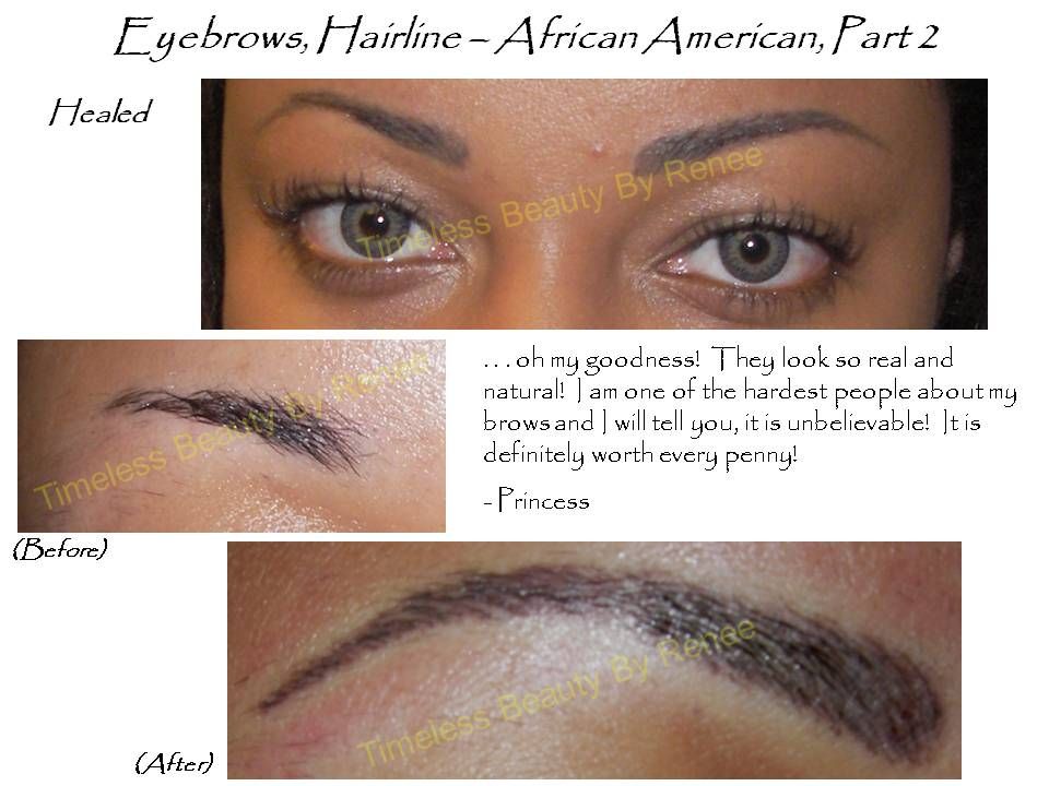 A before and after picture of a woman 's eyebrows