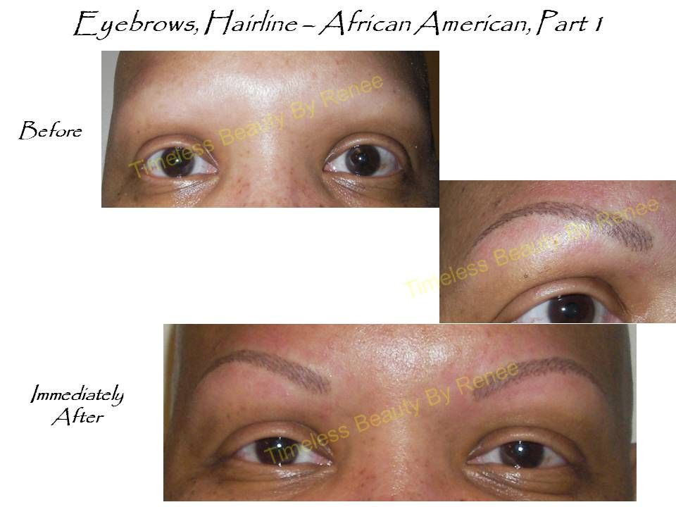 A before and after picture of a woman 's eyebrows
