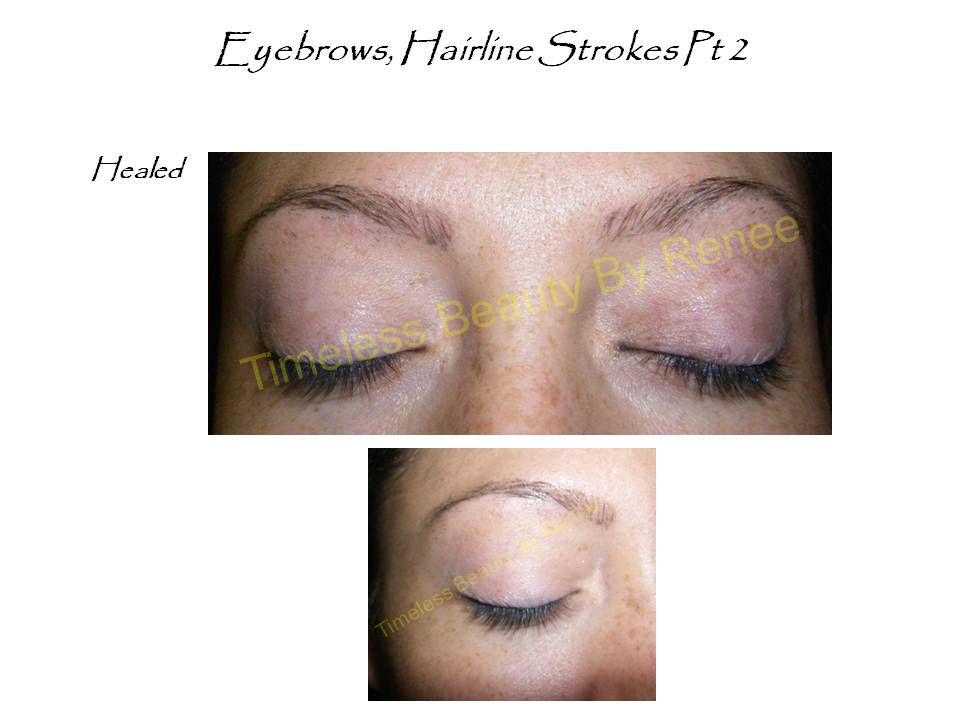 A picture of a woman 's eyebrows with the caption eyebrows hairline strokes pt 2