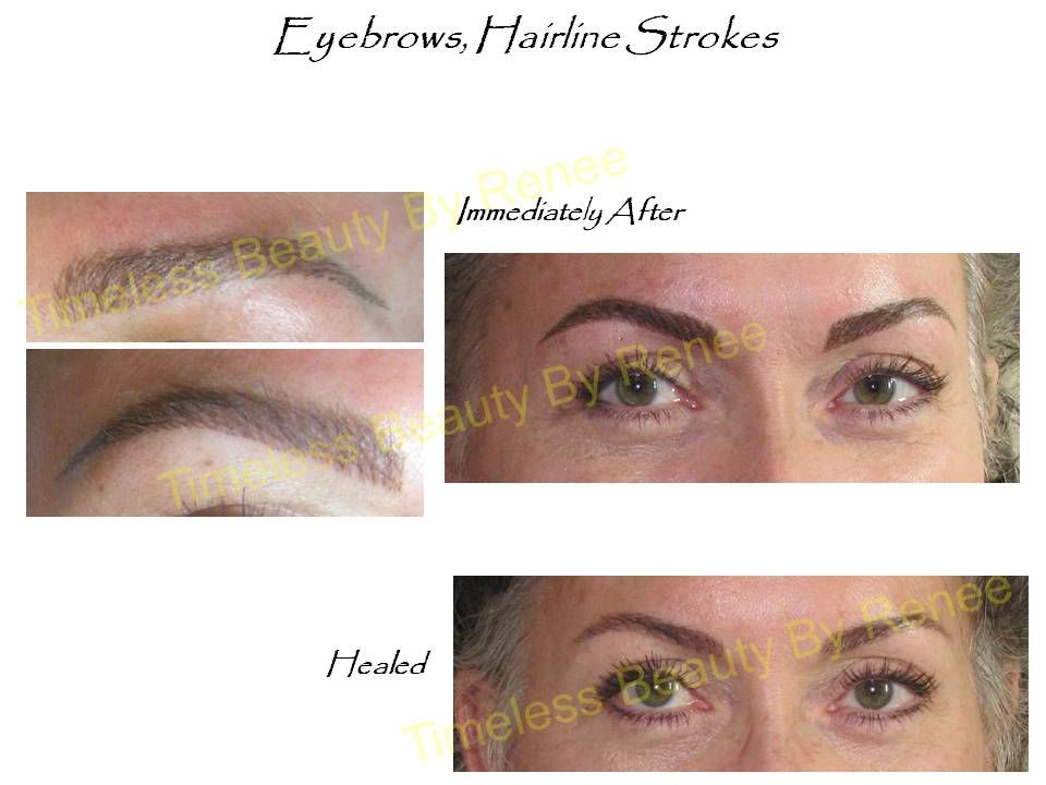 A before and after photo of a woman 's eyebrows