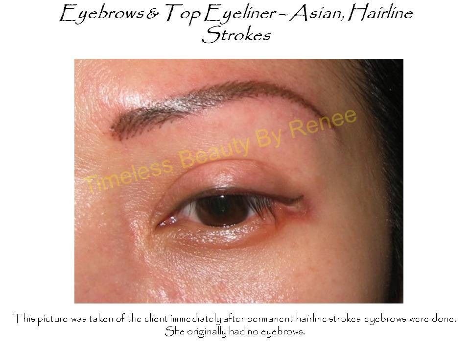 Eyebrows and top eyeliner asian hairline strokes by renee