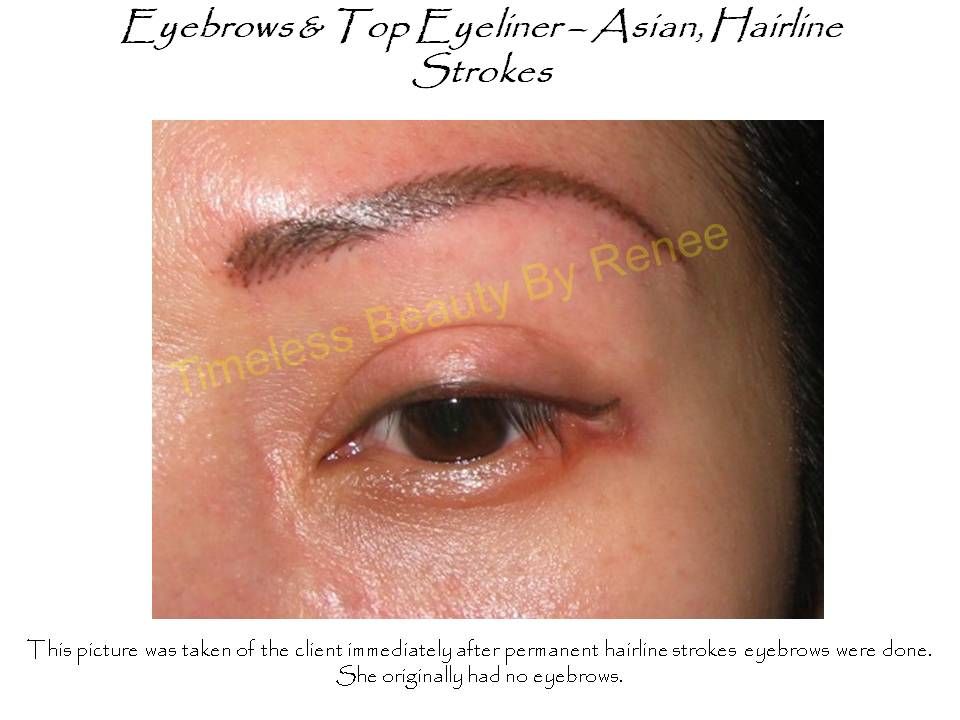 Eyebrows and top eyeliner asian hairline strokes by renee