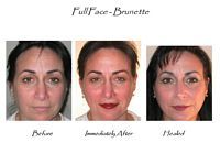 Three pictures of a woman 's face before and after makeup.