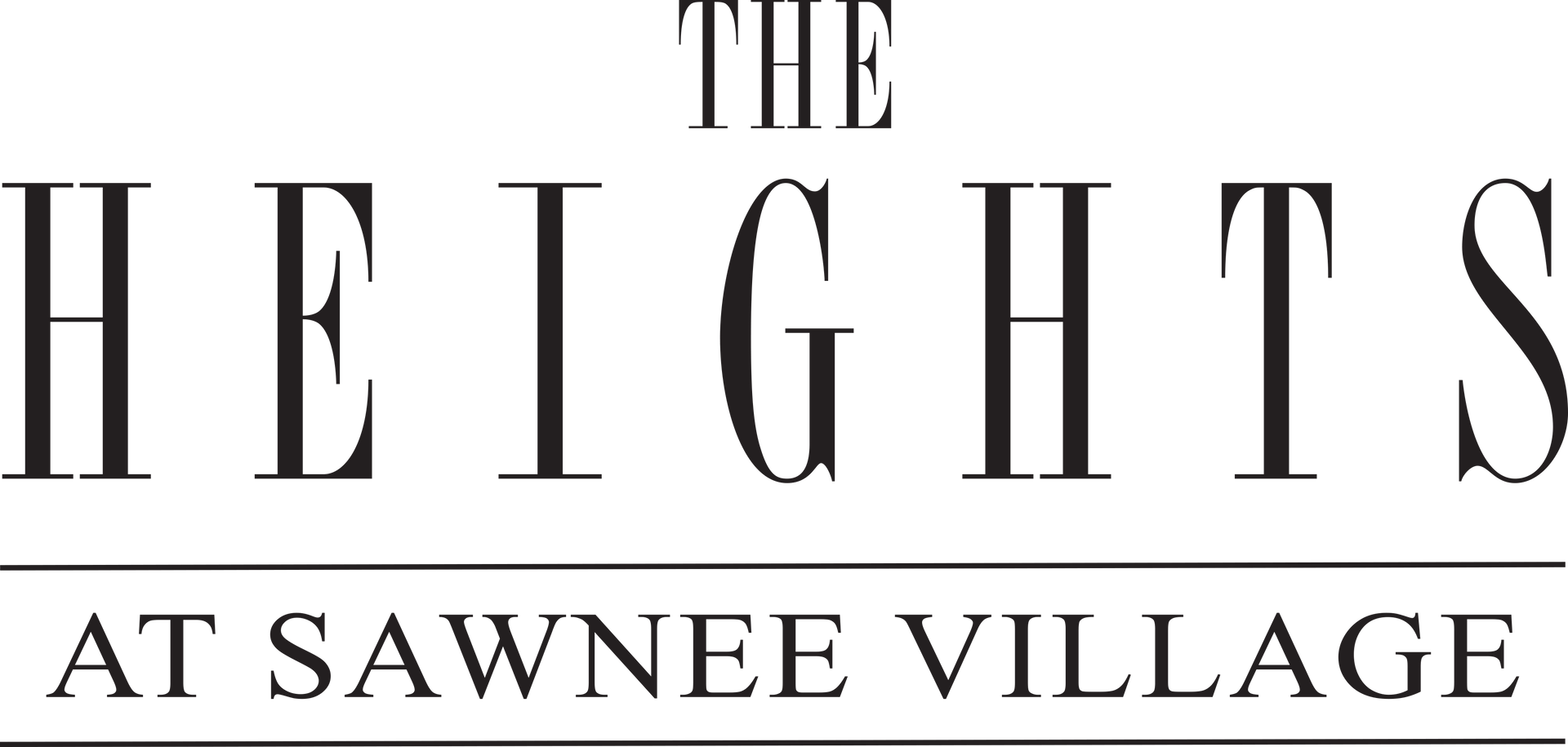 The Heights at Swanee Village logo is in black color.