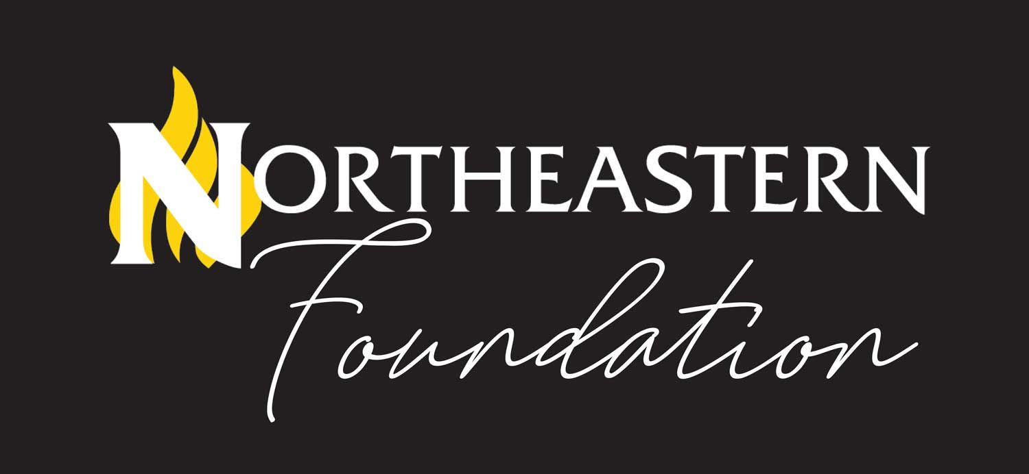 The northeastern foundation logo is on a black background