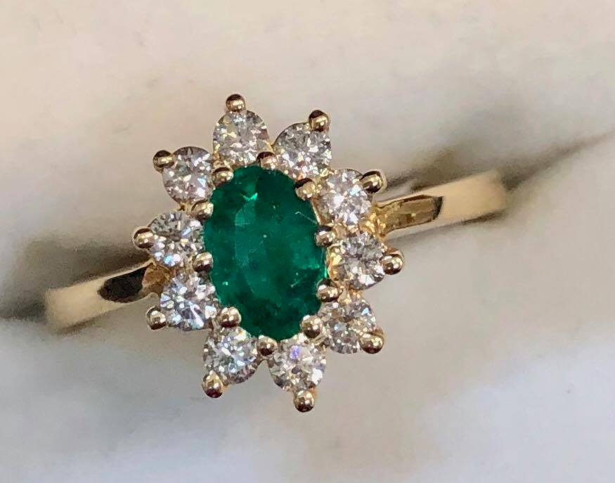 White Gold Ring Emerald Stone — Gadsden, AL — McNair Jewelers
