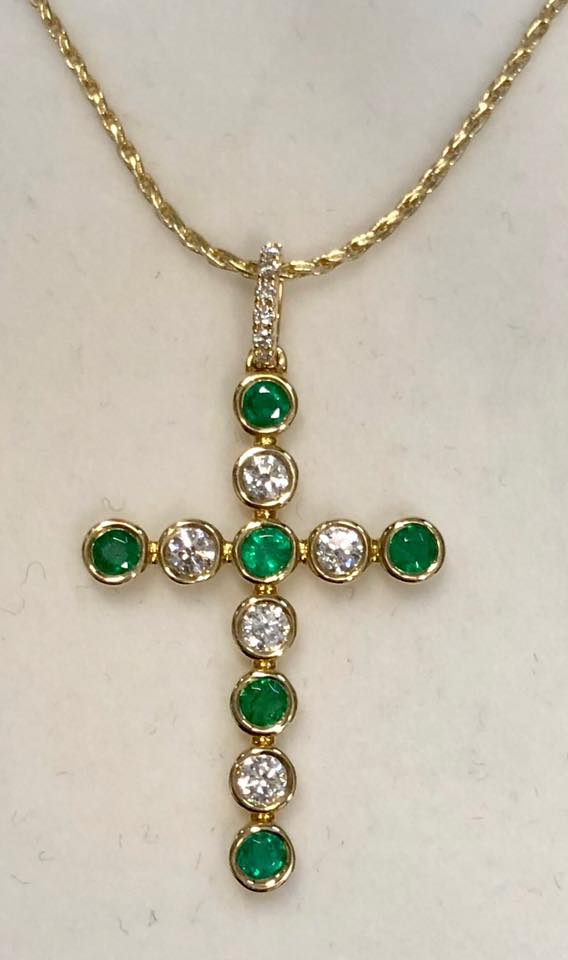 White Gold Necklace With Emerald Stone — Gadsden, AL — McNair Jewelers