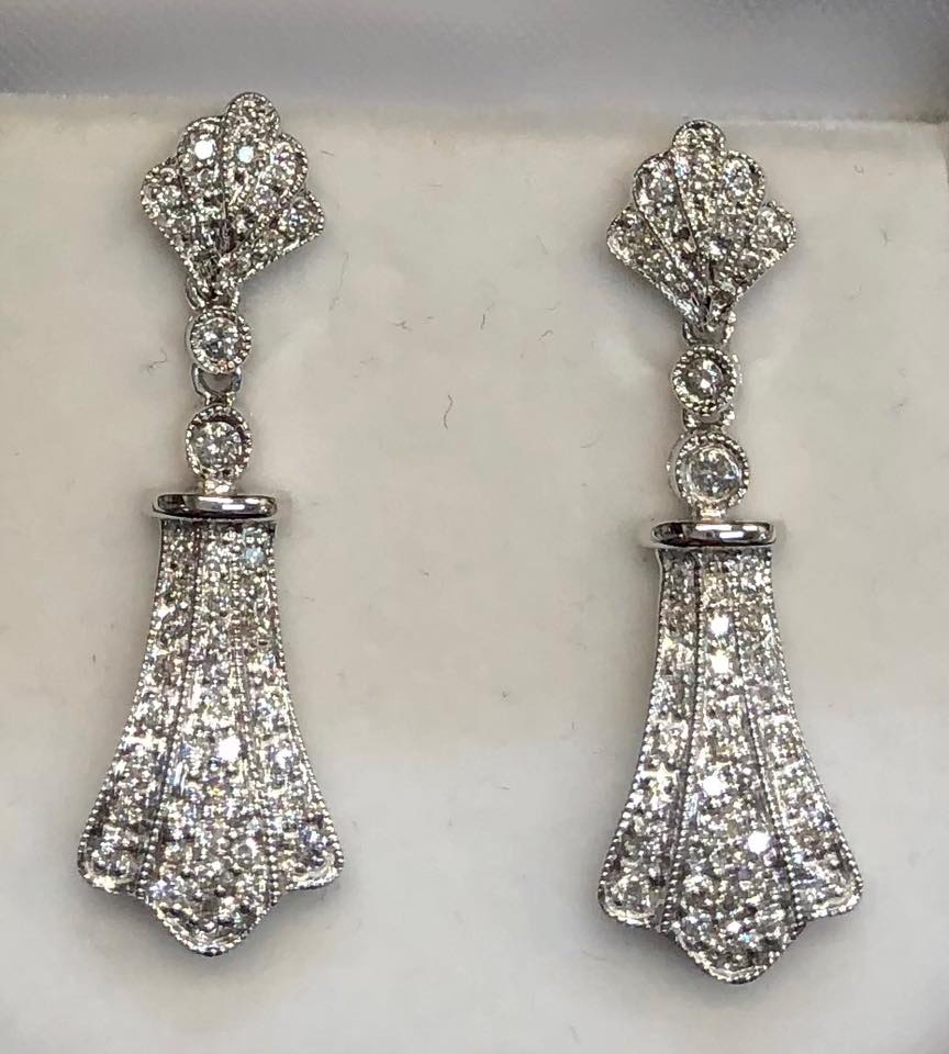 White Gold Pair Of Earing — Gadsden, AL — McNair Jewelers