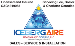A logo for icebergaire heating and cooling llc