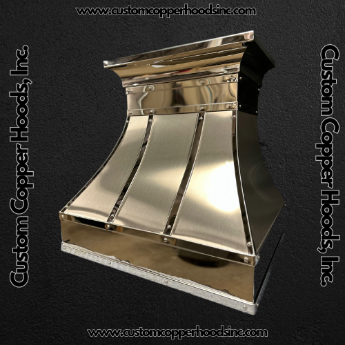 A stainless steel hood from custom copper hoods inc.