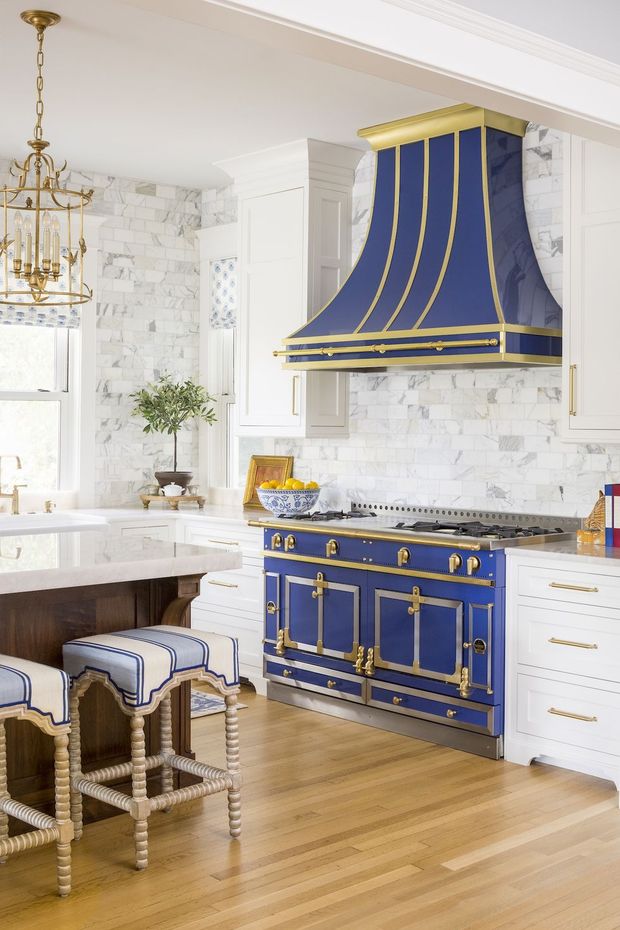 Blue range hood