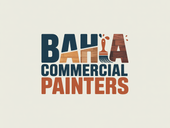 Logo for Bahia Commercial Painters, featuring the name in stylized text with a paint brush.