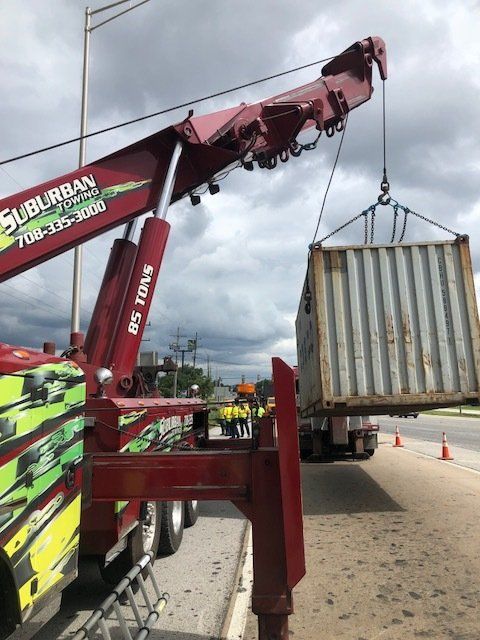 Heavy Towing - Lifting a Large Container in Hazel Crest, IL