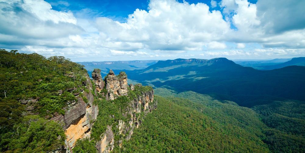 An Aerial View Of A Mountain Range With Trees And Mountains — Gordy's Furniture Removals in Blue Mountains, NSW