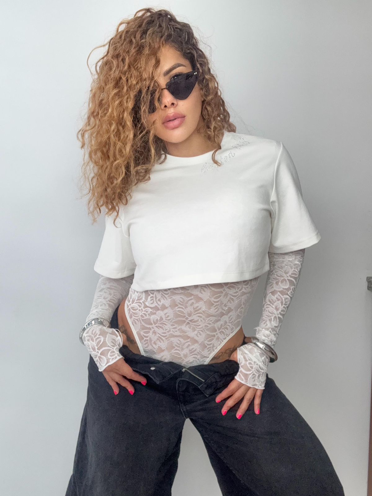 Dúo body camiseta en Tela Qatar y Body en blinda gruesa