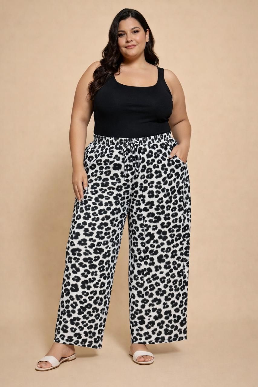 Pantalón palazzo de animal print