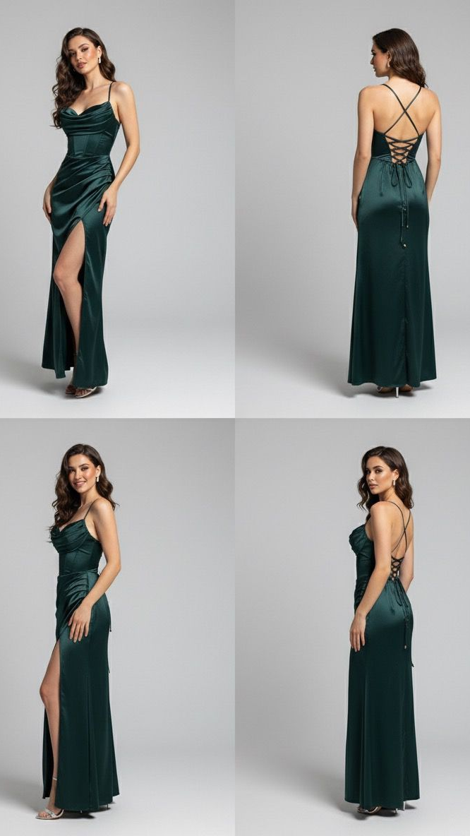 Vestido en Satin Tipo Corset