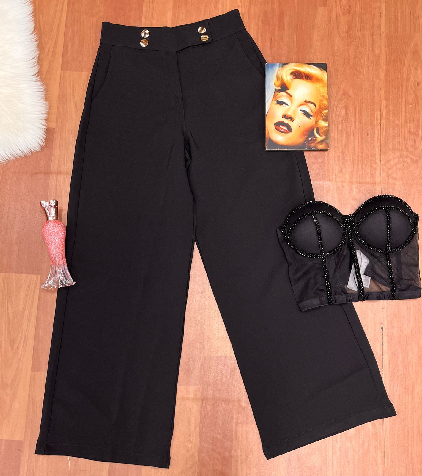 Pantalon noches de Viena bota ancha con bolsillos funcionales