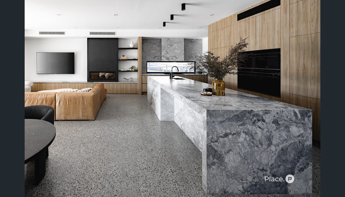 Modern Open-plan Living Room — Foreshore Kitchens in Coolum Beach, QLD