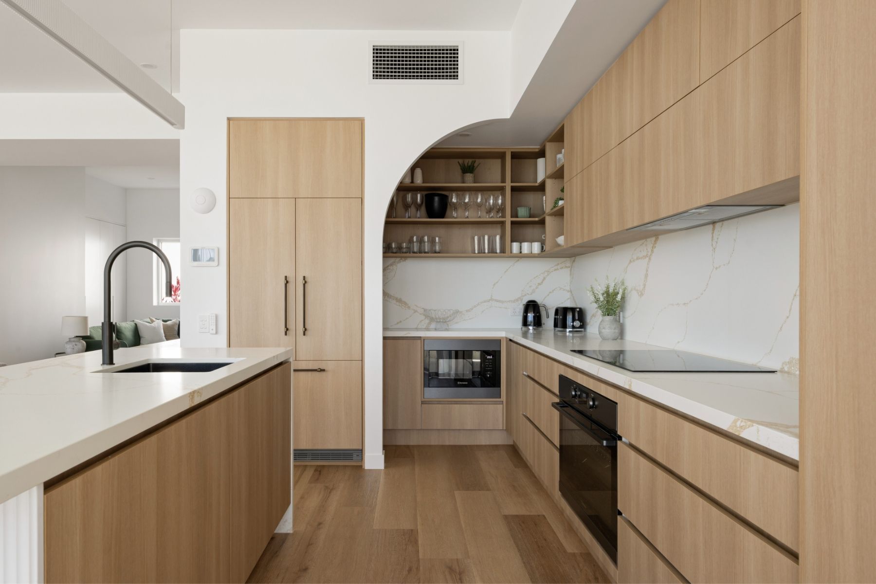 Modern Kitchen With Gray Cabinets — Foreshore Kitchens in Coolum Beach, QLD