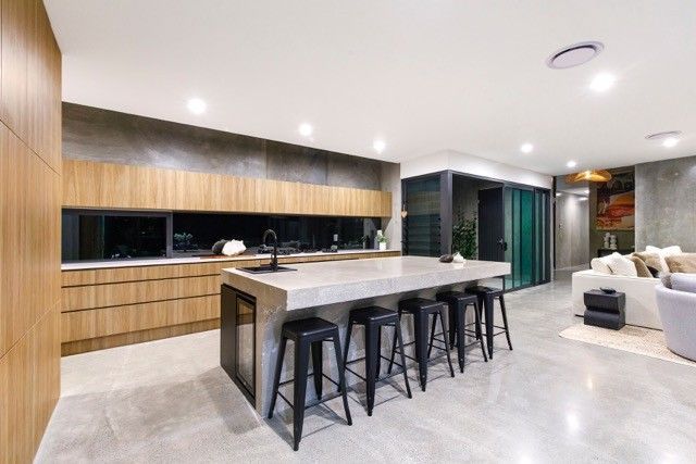 Modern White Kitchen With Island — Foreshore Kitchens in Gympie, QLD