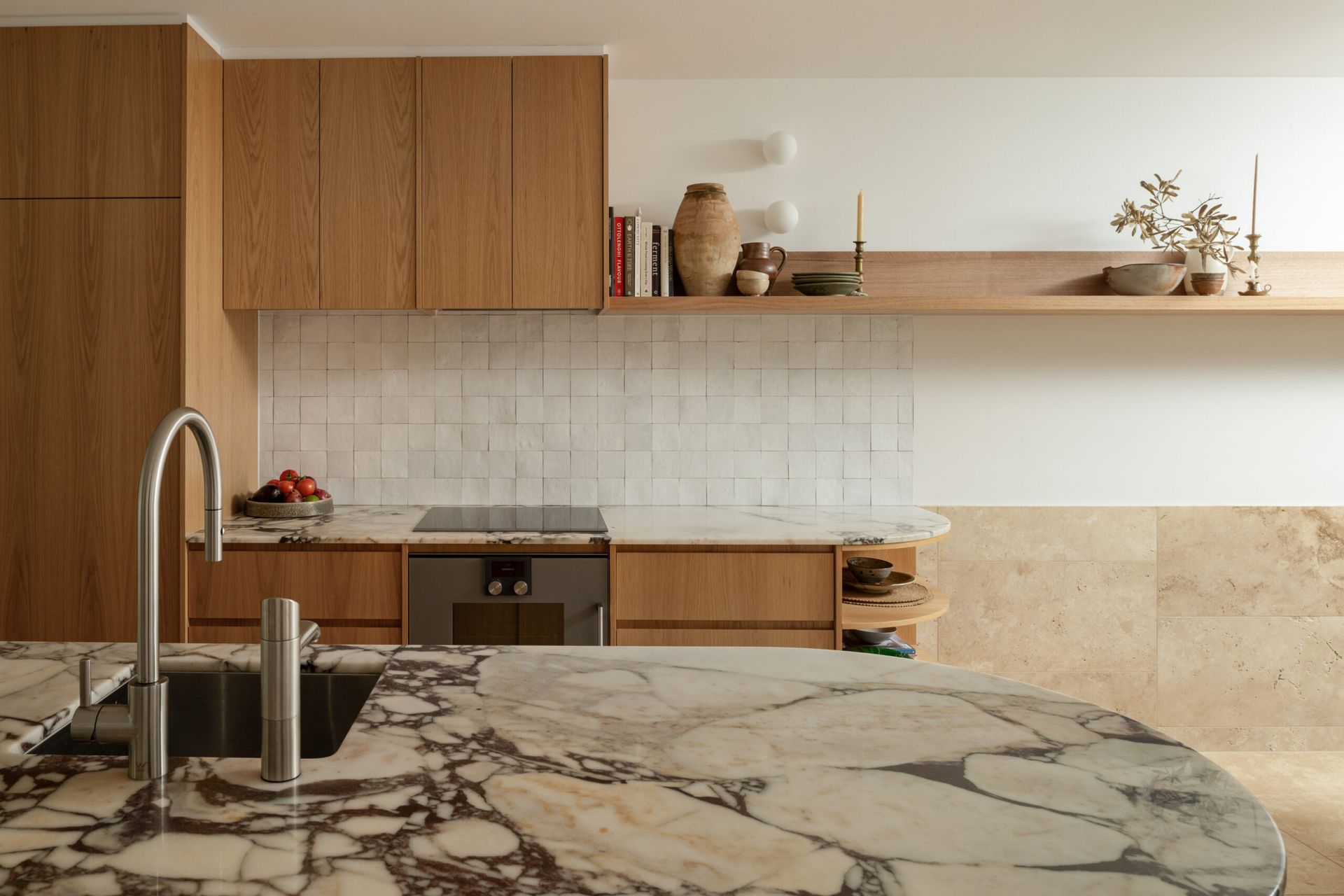 Bright White Kitchen With a Dining Area — Foreshore Kitchens in Nambour, QLD