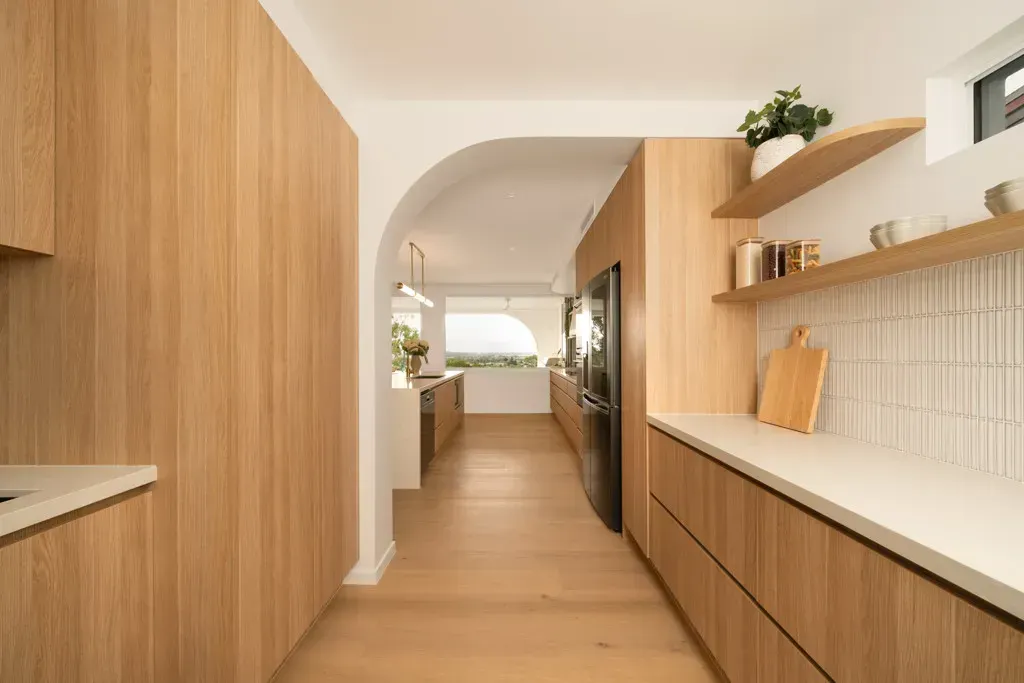 Modern Kitchen With Light Wood Cabinets — Foreshore Kitchens in Coolum Beach, QLD