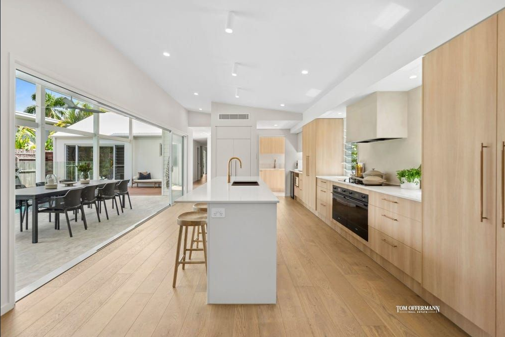 Modern Kitchen With Light Wood Cabinets — Foreshore Kitchens in Gympie, QLD