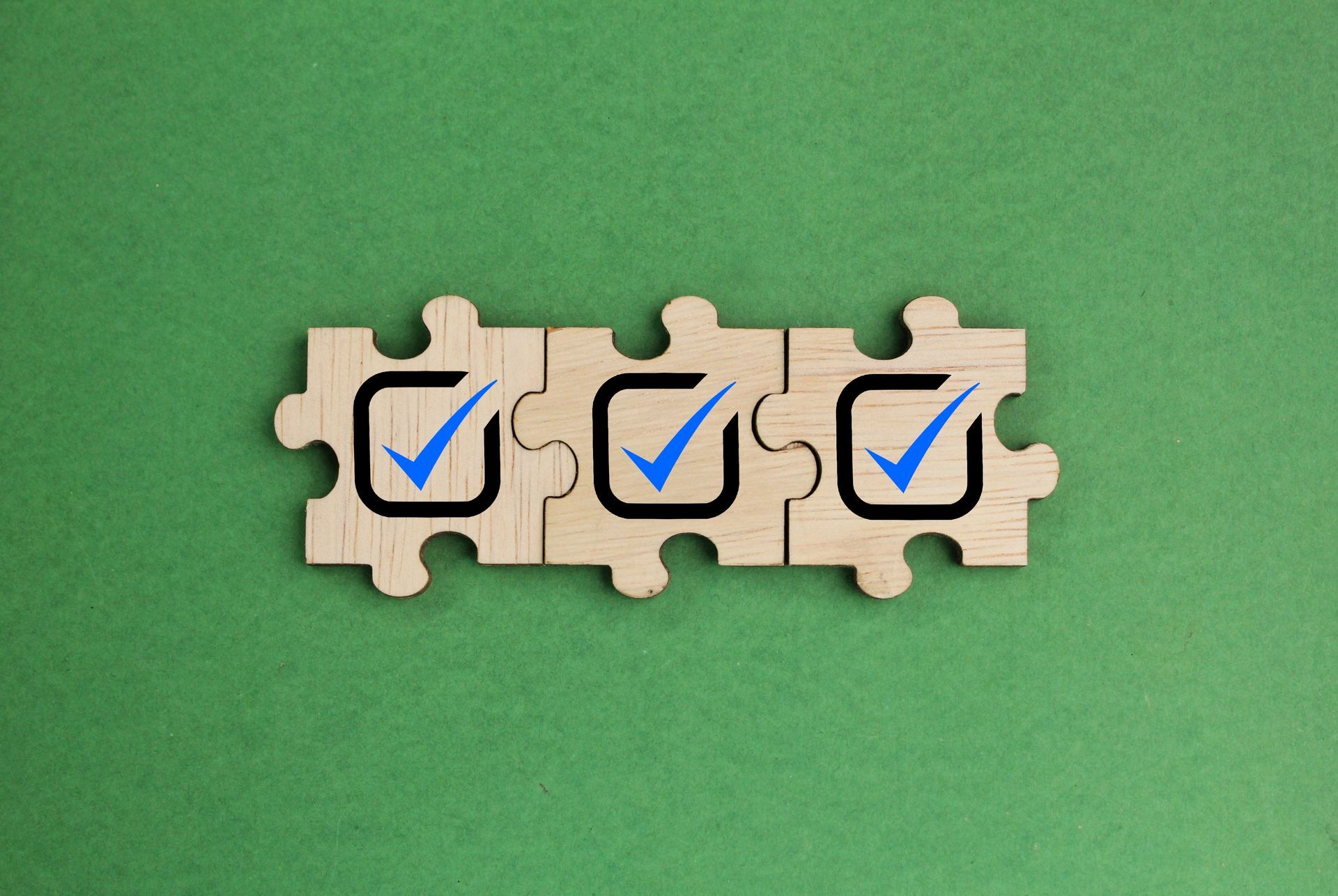 three checkboxes with blue checkmarks