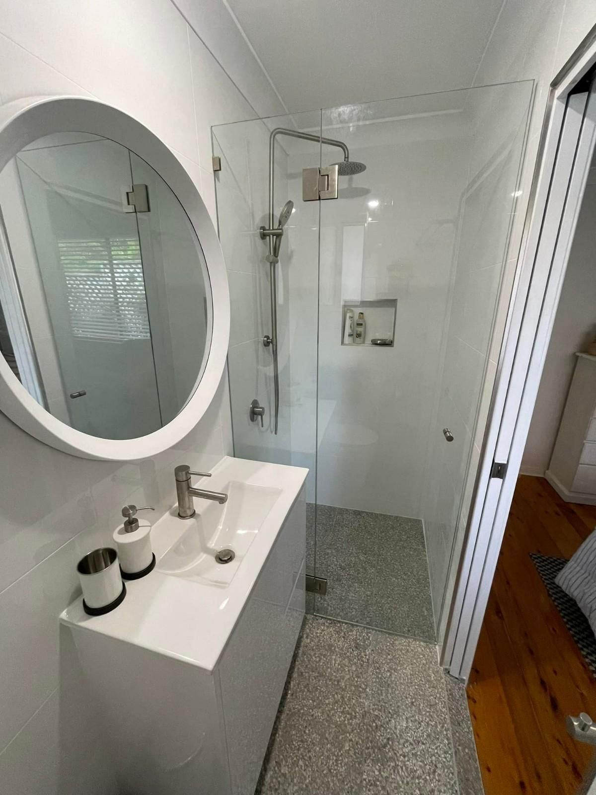 A Bathroom with A Glass Shower — Envy Glass in Nambucca Heads, NSW