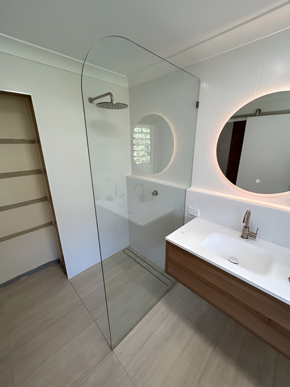 Modern Bathroom with A Glass Shower — Envy Glass in Nambucca Heads, NSW