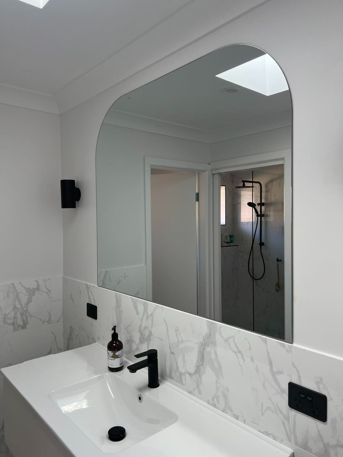 A Bathroom with Arched Mirror — Envy Glass in Nambucca Heads, NSW