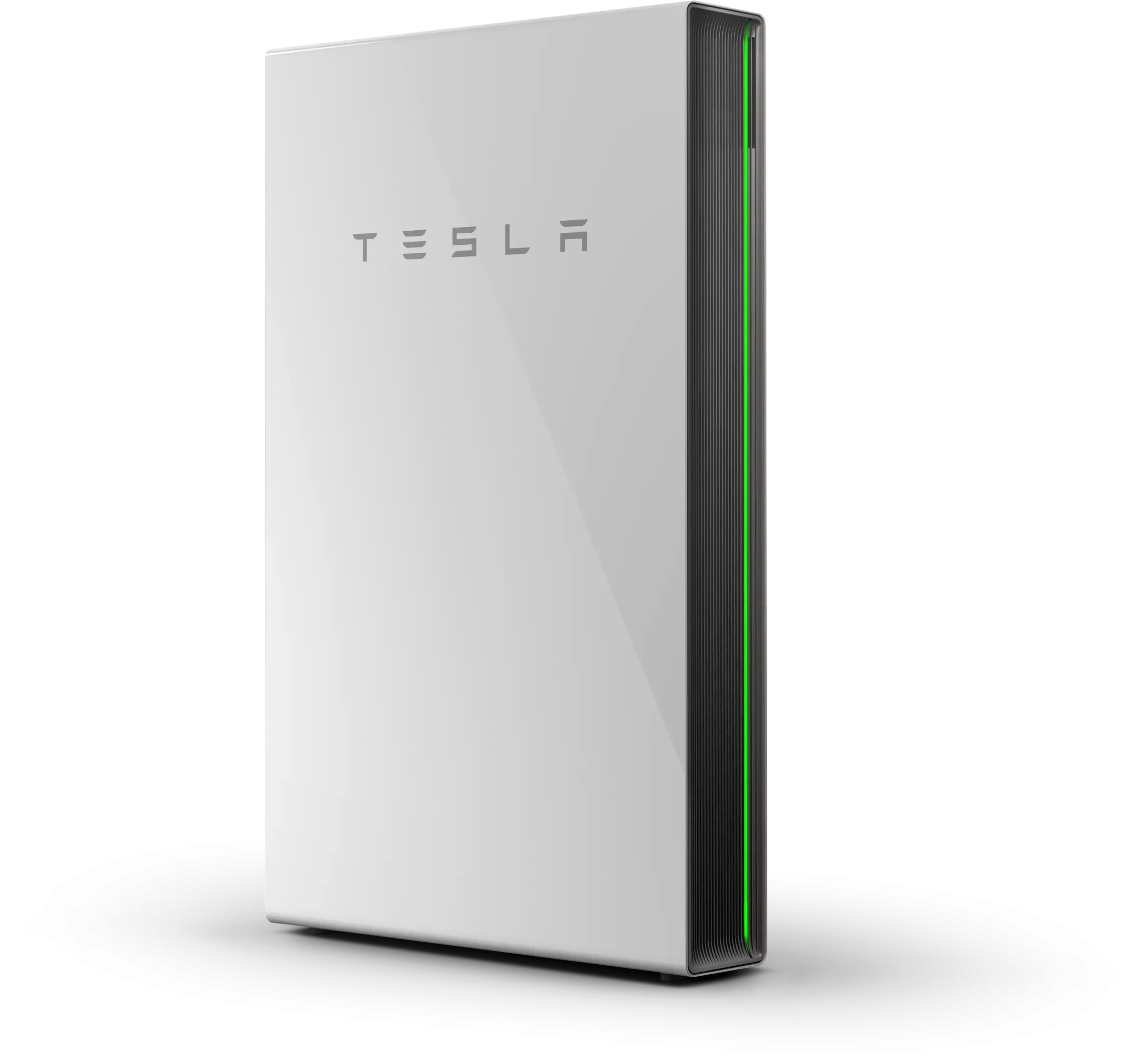 A white tesla solar panel sitting on top of a white surface.