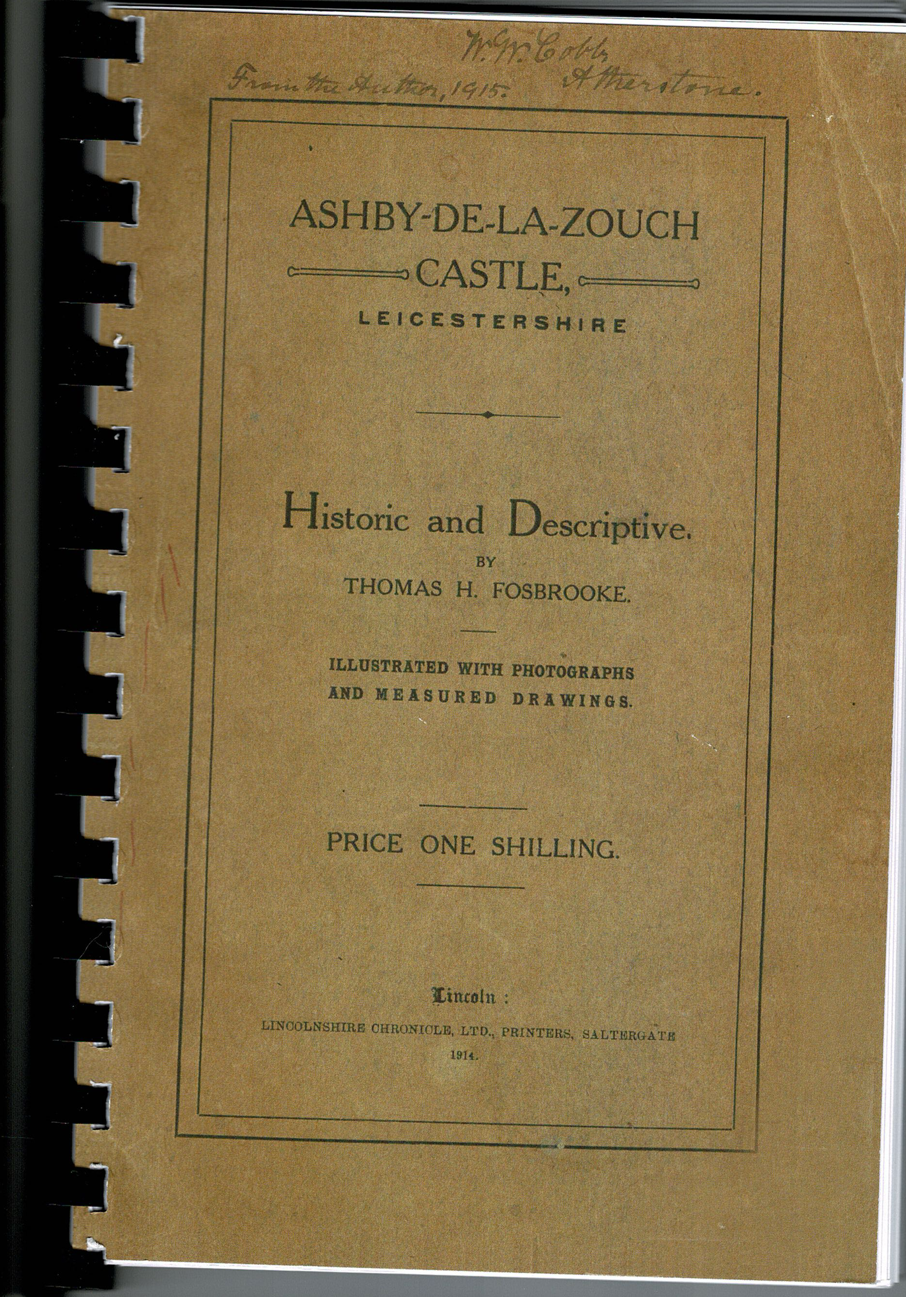 A book titled ashry de la zoucli castle